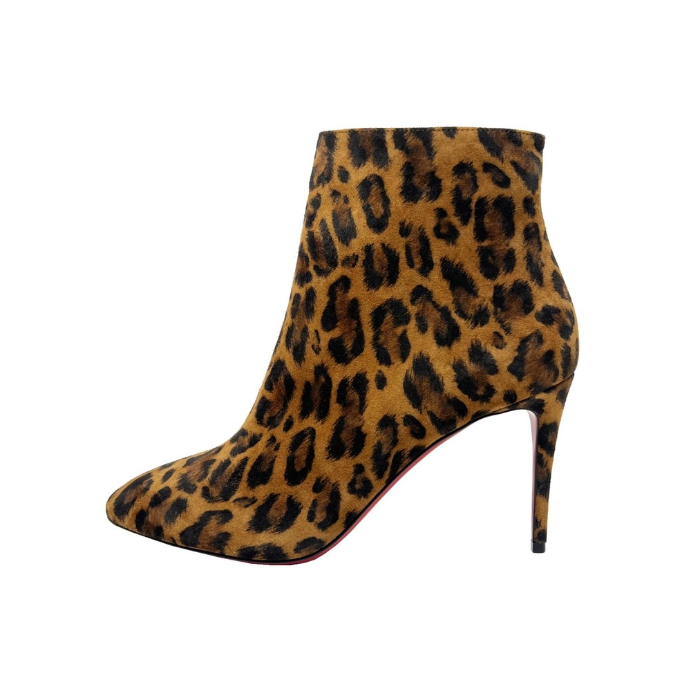 Christian‎ Louboutin Eloise Leopard Pony Hair Ankle Boots Red Sole Booties 38